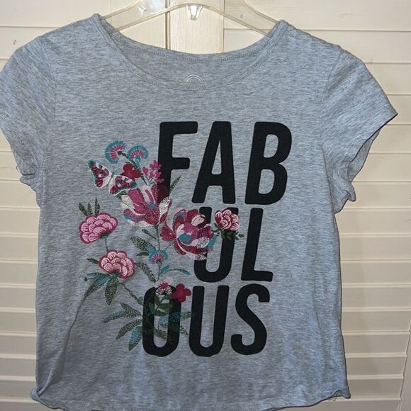 Girls “Fabulous “ Floral graphic shirt size 14/16 - Picture 2 of 4